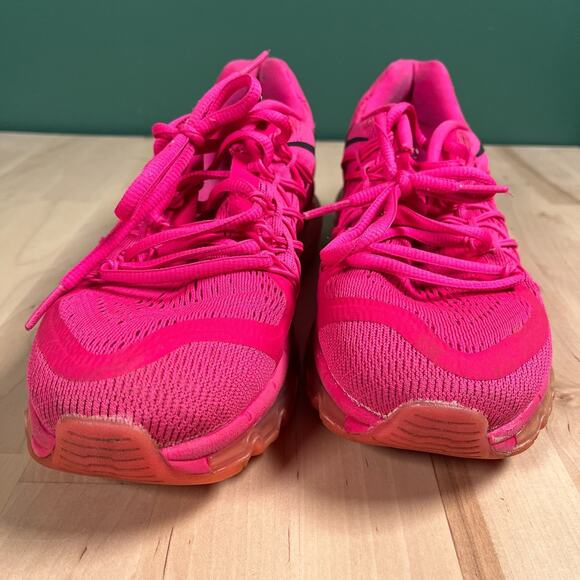 Nike Air Max 2015 Women’s Size 8 Triple Hot Pink Athletic Running Shoes Swoosh - Picture 5 of 8